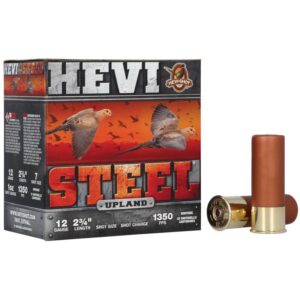 ** HEVI-Shot Hevi-Steel Upland 12 Gauge 2/4" Shotshells - #5 Shot, 25 Rounds ** 604544700213