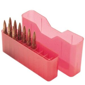 MTM J-20 Slip Top Ammo Box for 20 Rounds - Clear Red 026057234298