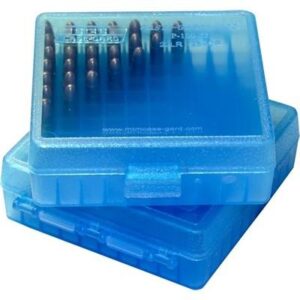 MTM Flip Top Ammo Box for .22 LR - 100 Rounds, Clear Blue 026057117249