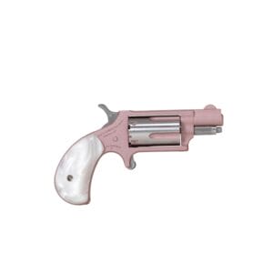 NAA .22 WMR Rose Handgun - 5-Round Capacity, 1.13" Barrel, Bird Head Pearl Grip, Pink Cerakote UPC 744253003936