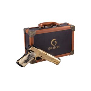 EAA Girsan MC1911 Gold Lux Handgun .38 Super 9rd Magazines(2) 5" Barrel Engraved Slide and Grips Luxury Case