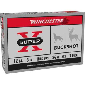Winchester Super-X Buckshot 12ga 3" 1B Shotshells 5-Pack 020892007048