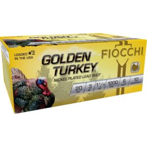 ** Fiocchi Golden Turkey Nickel-Plated Shotshells Gauge, 3", 1/4 oz, 1200 FPS, #6 Shot Count ** 762344713120
