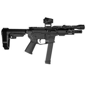 Shark Coast "Midnight" 9mm Pistol Bundle with 33-Round Glock-Style Magazine, 5" Threaded Barrel, Vortex Red Dot Sight & Streamlight ProTac 810188100672