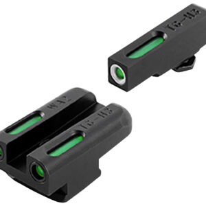 TruGlo TGTG13WA2A TFX  Black | Green Tritium & Fiber Optic White Outline Front Sight Green Tritium & Fiber Optic Rear Sight Walther PPS