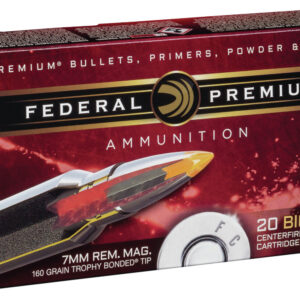 Federal Premium 7mm Rem Mag 160gr Trophy Bonded Tip Ammo 029465099527