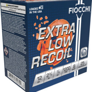 ** Fiocchi Low Recoil 12GA Shotshells" | #8 Shot | 1200 FPS | 250 Rounds ** 762344850672