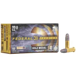 ** Federal Premium Gold Medal .22 LR Rimfire Ammunition - 40 Grain SLD, 1080 fps, 50 Rounds/Box

** 029465057107