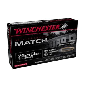 Winchester Match 7.62x51mm NATO 175gr BTHP Ammo - 20ct 020892230910