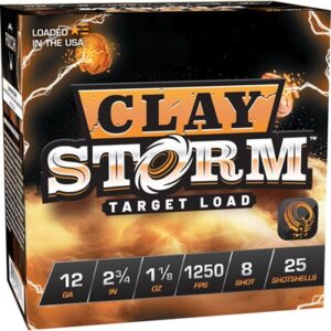 CLAY STORM 12 GAUGE 2/4'' 1/8OZ #8 SHOT 1250 FPS 25/BOX 762344713892