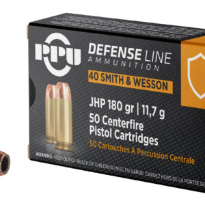 ** PPU PPD40 Defense 40 S&W 180gr Jacketed Hollow Point Ammo - 50 Rounds per Box (10 Boxes per Case)

** 8605003811725
