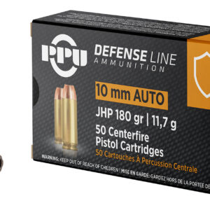 ** PPU Defense 10mm Auto 180gr Jacketed Hollow Point Ammo - 50 Rounds per Box, 10 Boxes per Case

** 8605003813323