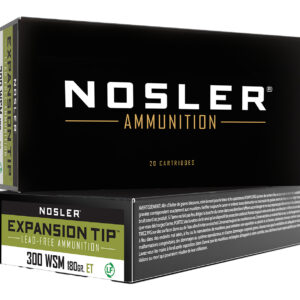 Nosler E-Tip 300 WSM Lead-Free Ammo - 180 Grain - 20 Rounds per Box 054041401524