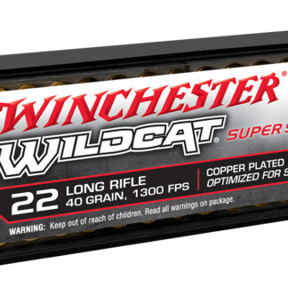 Winchester Wildcat Super Speed 22LR 40gr Copper Plated Ammo box