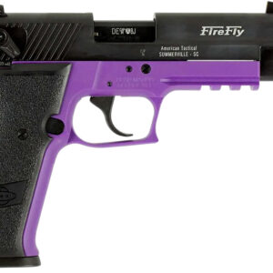 GSG GERG2213TFFLA FireFly  22 WMR 13+1 4.90" Black Threaded Barrel, Aluminum Serrated Slide, Purple Aluminum Frame w/Picatinny Rail, Textured Grip
