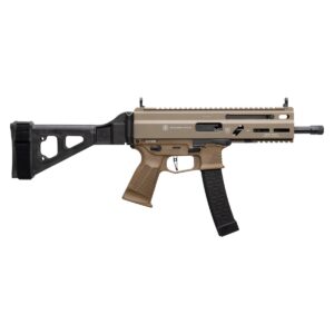 Grand Power Stribog SP9A1 Pistol - FDE | 9mm | 8" Threaded Barrel | 30-Round Capacity | Folding Brace 197892029933
