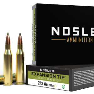 Nosler E-Tip Lead Free .243 Win 90gr Ammunition - 20 Rounds per Box 054041400305