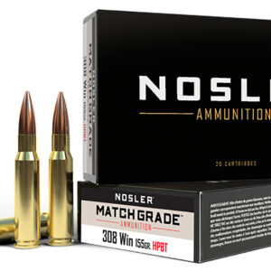 Nosler Match Grade .308 Win 155gr Custom Competition Hollow Point Boat Tail - 20 Rounds per Box 054041600521