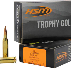 HSM Trophy Gold Extended Range .243 Win 95 gr Berger VLD Match - 20 Rounds 837306001505