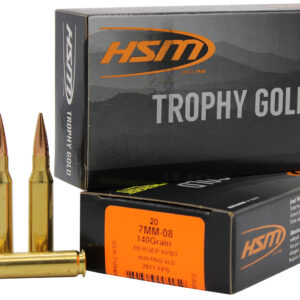HSM Trophy Gold Extended Range 7mm-08 Rem 140 gr Berger VLD Match Ammunition - 20 Rounds per Box 837306005459