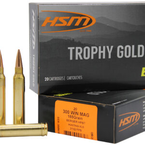 HSM Trophy Gold Extended Range .300 Win Mag - 185 gr Berger VLD Match Ammo 837306001628