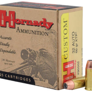 ** Hornady 90062 Custom 32 ACP 60gr XTP Hollow Point Ammo - 25 Rounds per Box (10 Boxes/Case)

** 090255900620
