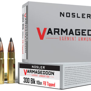 Nosler Varmageddon 300 Blackout 110gr Flat Base Tipped - 20 Rounds per Box 054041401272