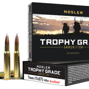 Nosler Trophy Grade 7x57mm Mauser 140gr AccuBond - 20 Rounds per Box, 10 Boxes per Case 054041471183