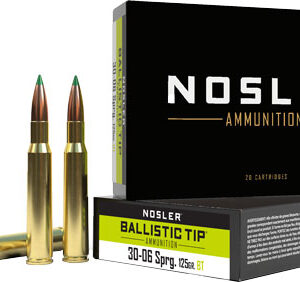 Nosler Ballistic Tip 30-06 Ammo - 125 Grain - 20 Rounds per Box 054041400688