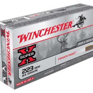 Winchester Super-X .223 Remington 64gr Power Point - 20 Rounds per Box (10 Boxes per Case) 020892202122