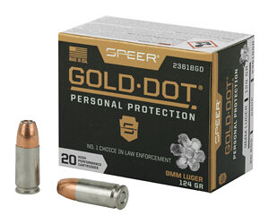 ** Speer Gold Dot 9MM 124GR Hollow Point Ammo - 20 Rounds

** 604544647235