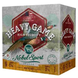 Nobel Sport Heavy Game High Velocity Shotshell 20ga 2/4" 1oz 1330 fps #8 25/ct 837913001981
