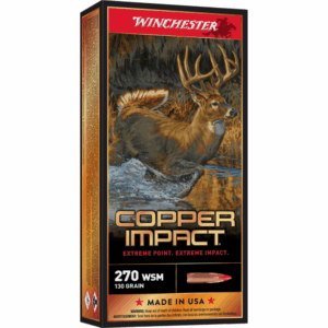 Winchester Copper Impact 270 WSM Rifle Ammunition - 130 Grain, 3215 FPS, 20 Rounds 020892227897