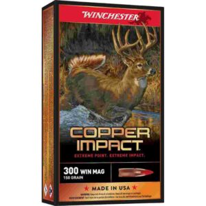 Winchester Copper Impact 300 Win Mag Rifle Ammunition - 150 Grain BT, 20 Rounds 020892224261