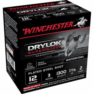 Winchester Super-X Drylok Super Steel Shotshells 12 ga 3" 1/8 oz 1375 fps #2 25/ct 020892007765