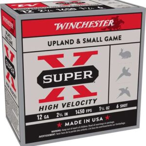 ** Winchester Super-X 12 Gauge High Velocity Shotshells - 2-3/4" #6 Shot, 1-1/4 oz - 25 Rounds per Box, 10 Boxes per Case

** 020892027695 – $0.66 CPR – $16.52