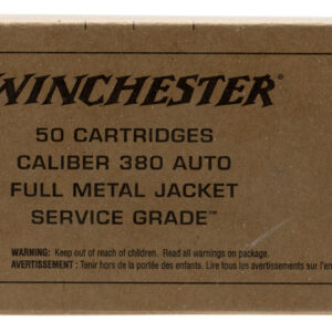 Winchester Ammo SG380W Service Grade  380ACP 95gr Full Metal Jacket Flat Nose 50 Per Box/10 Case 020892225985