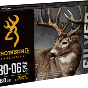 Browning Silver 30-06 Springfield 180gr Plated Soft Point Ammo - 20 Rounds per Box, 10 Boxes per Case 020892232129