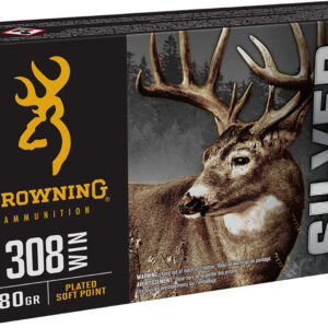 Browning Silver .308 Win 180gr Plated Soft Point Ammo - 20 Rounds per Box 020892232143