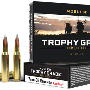Nosler Trophy Grade 7mm-08 Remington 140gr AccuBond - 20 Rounds per Box, 10 Boxes per Case 054041600422