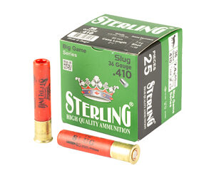 ** Sterling Big Game .410 Slug Ammo - 25 Rounds per Box

** 8698779961572 – $0.79 CPR – $19.80