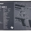 TekMat TEKR17GLOCKG3 Glock Gen 3  Black/White Rubber 11"x17" Glock Gen3 Parts Diagram