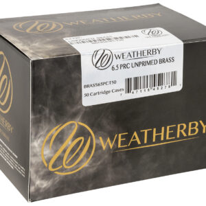 Weatherby BRASS65PCT50 Unprimed Cases  6.5PRC Rifle Brass 50/Box