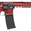 Black Rain Ordnance BROWTPRB Spec 15+ We The People 5.56x45mm NATO 30+1 16", Red Battleworn with Deep Engraving, 15" Slim M-LOK, Magpul Grip/Carbine Stock, Castle Flash Hider