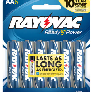 Rayovac 8156F AA HIGH ENERGY Alkaline Batteries  Silver/Blue 1.5 Volts 2,700 mAh (6) Single Pack