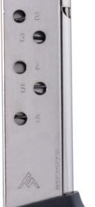 Mec-Gar Handgun Magazine Walther PPK .380 ACP Carbon Steel Tube Nickel 6 rds