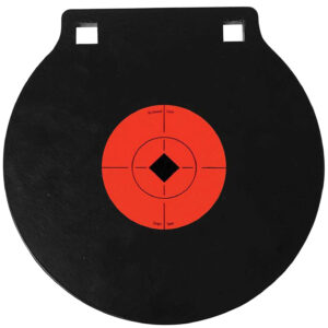 Birchwood Casey 47604 World of Targets Double Hole 8" Pistol/Rifle Black/Orange AR500 Steel Circle w/Crosshair & Diamond 0.38" Thick Hanging