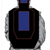 Birchwood Casey 35721 Dirty Bird Bad Guy IPSC Silhouette Tagboard Hanging Pistol 12" x 18" Black/Blue/White 100 Per Pkg