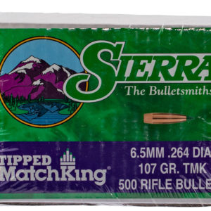 Sierra 7407C Tipped MatchKing  6.5Creedmoor 107gr Tipped MatchKing 500/Box