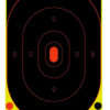 Birchwood Casey 34603 Shoot-N-C Reactive Target Self-Adhesive Paper Black/Yellow/Red 12"x18" Oval Silhouette 100 Pack